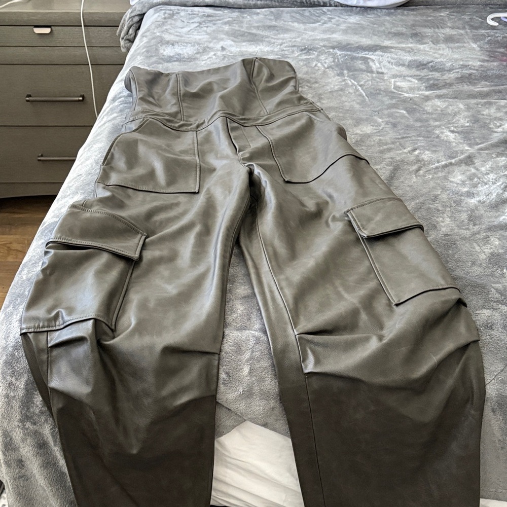 Zara Women's Olive brownish  Cargo Pants jumpsuit